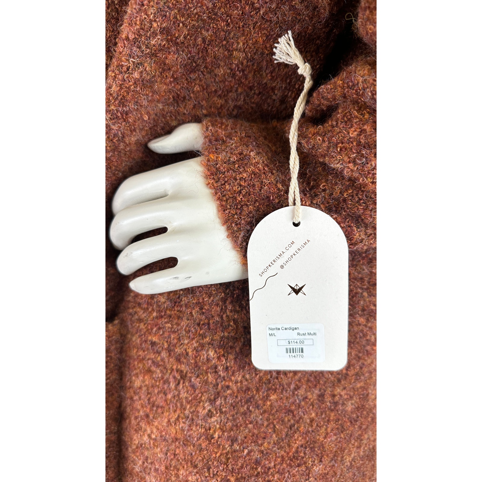 Kerisma Rust Norita Open Front Longline Cardigan Women's Sz M/L Nwt — image 7 of 8